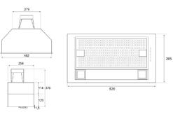 Vgradna kuhinjska napa Airforce Modulo CS1 CCFCS1029 inox, 52x28,5 cm